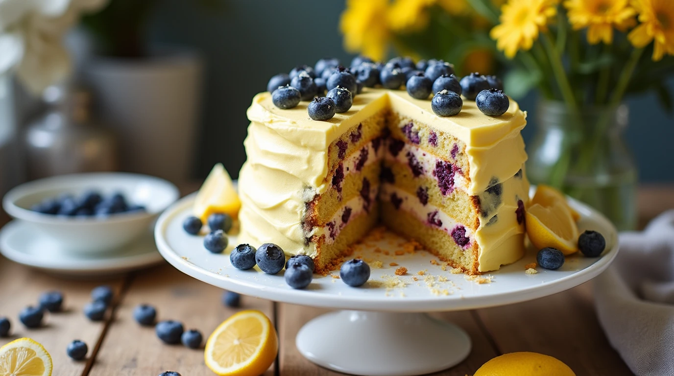  Best Lemon Blueberry Layer Cake Recipe – Moist, Fluffy & Easy to Make